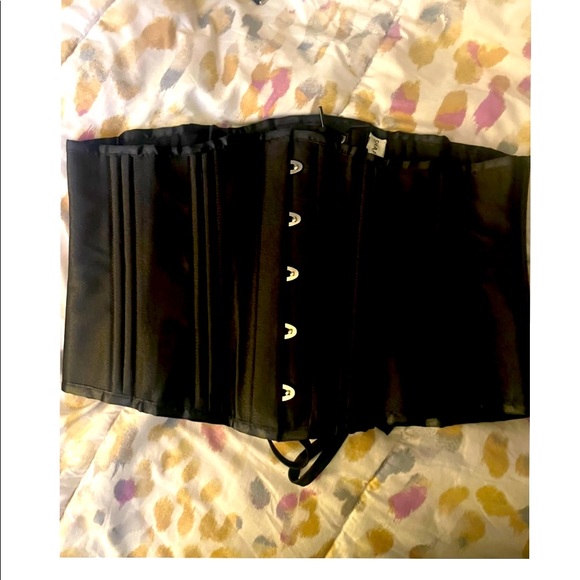 Other - Black Satin Corset with hooks and adjustable laces in the back.